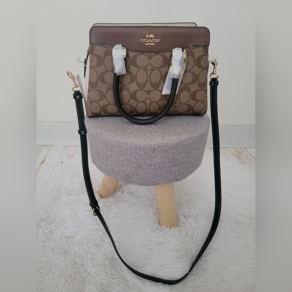 New Coach Signature Mini Darcie Carryall Crossbody Handbag